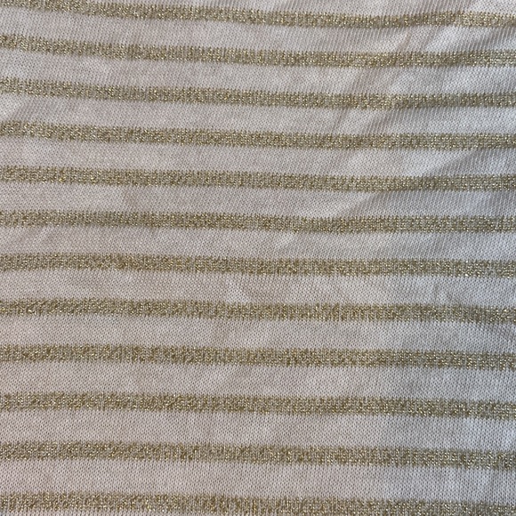 NWT LAUREN by Ralph Lauren Womens Long Sleeve Top - Size Large Off white & Gold - Picture 4 of 4